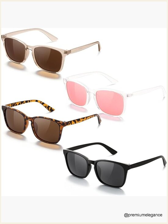 4 Pairs Polarized Sunglasses UV400 Classic Shape Trendy Unisex main image 6